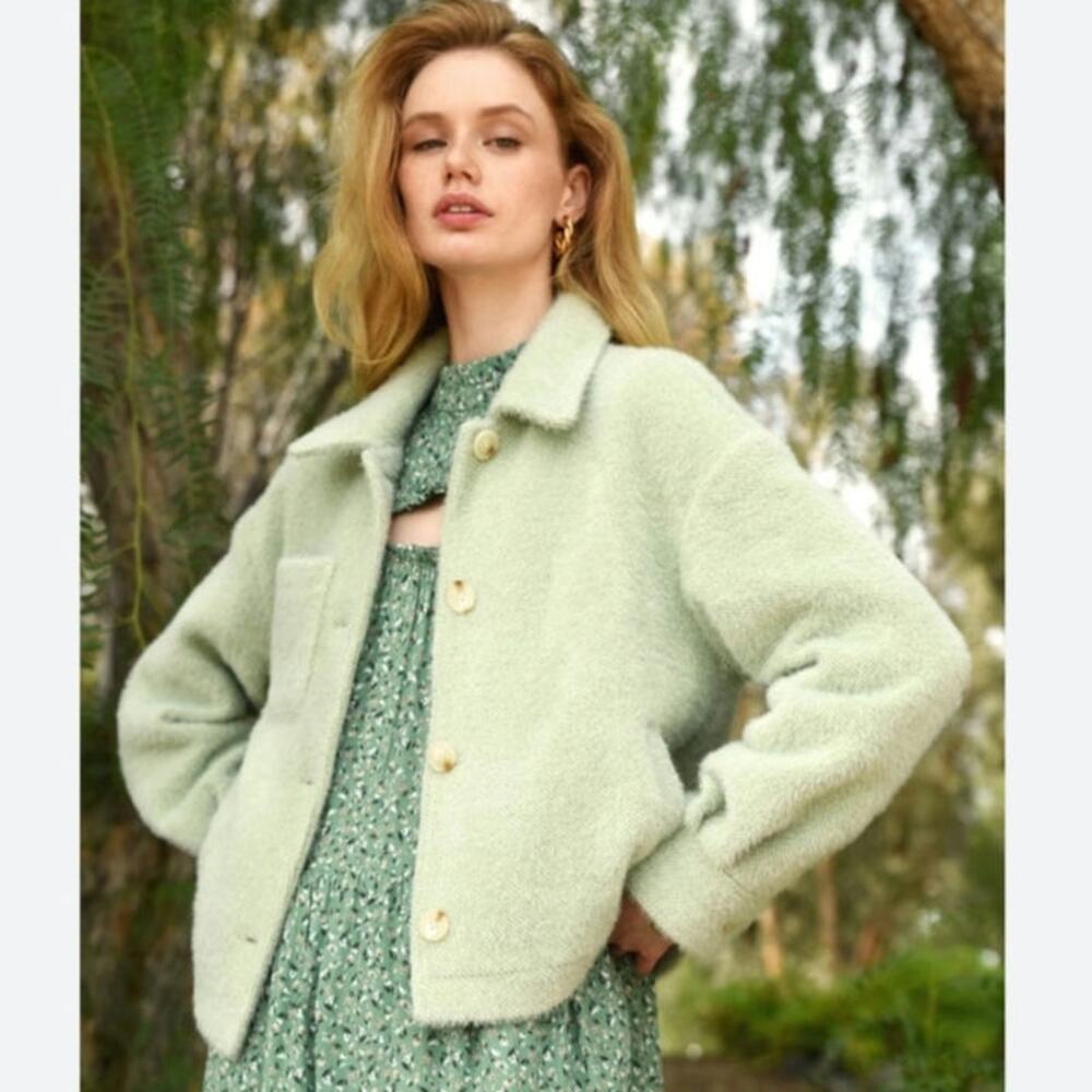 GRAYLIN NATE COZY CROPPED JACKET, SIZE M
